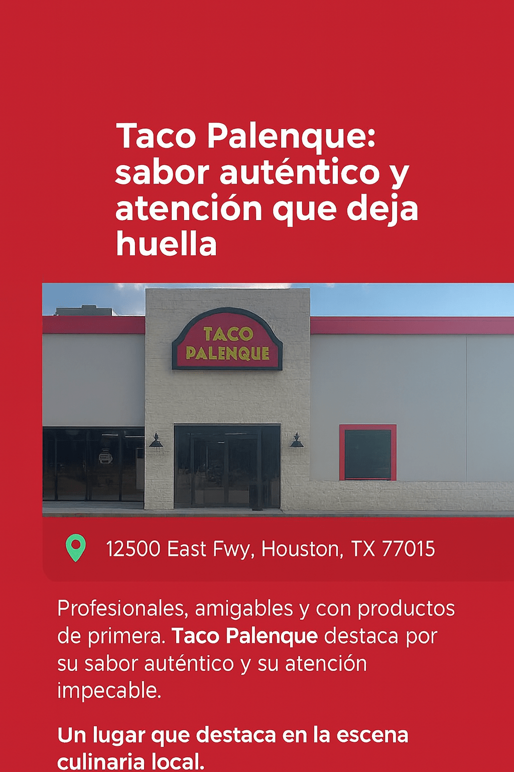 Taco Palenque: sabor auténtico y atención que deja&nbsp;huella